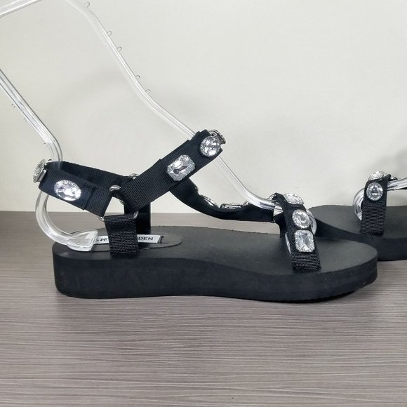 Steve Madden Raven Sandal, Black, Womens Size 7 M - Picture 7 of 12